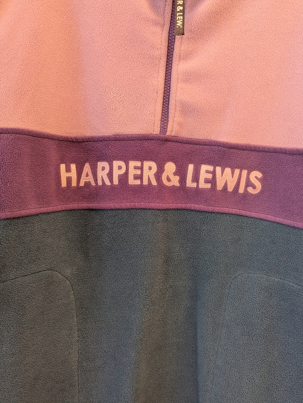 Harper & Lewis Womens Fleece Pullover Lavender Purple Teal Colorblock Med NWOT - Picture 2 of 8